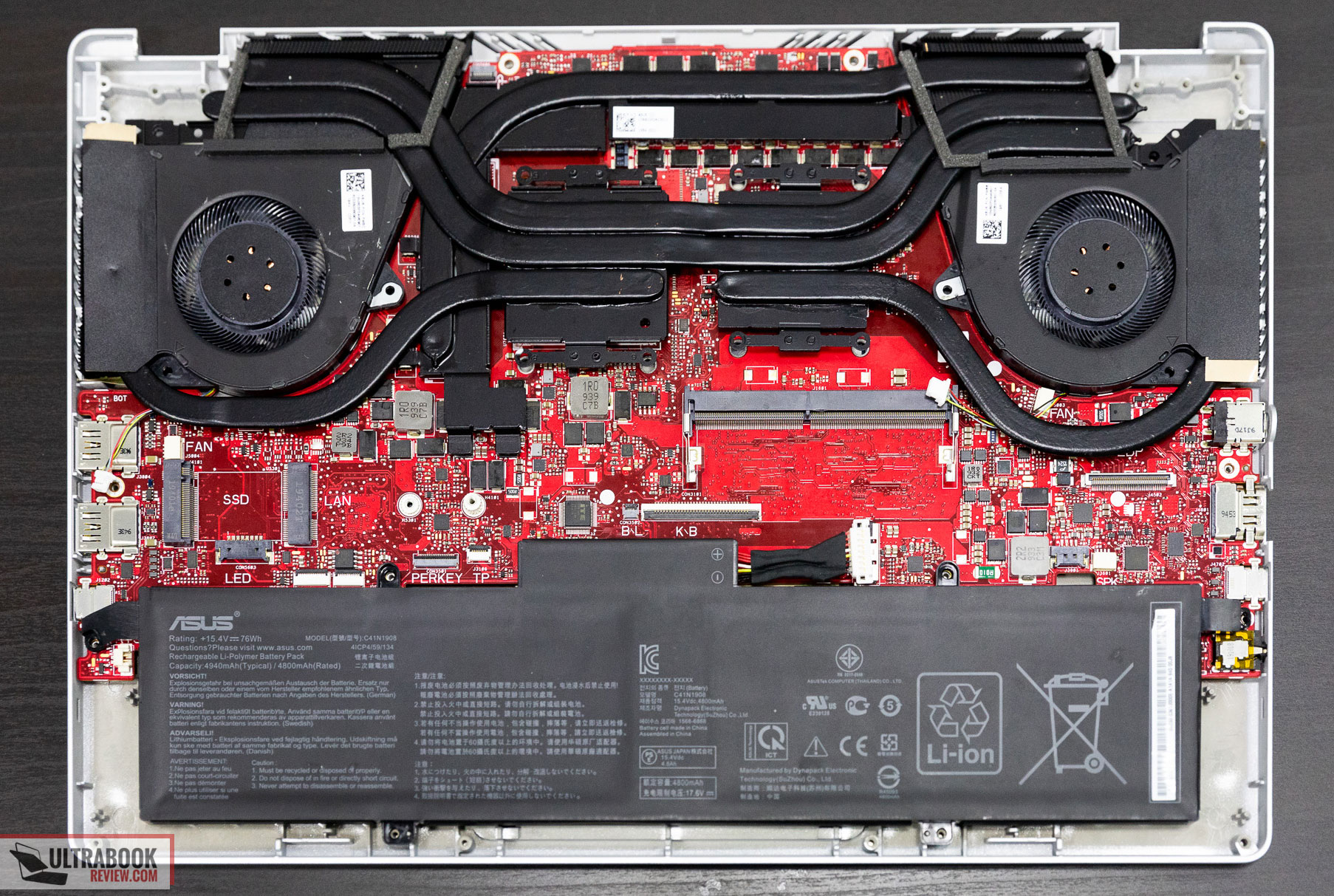 Asus Zephyrus G14 internals and dissasembly