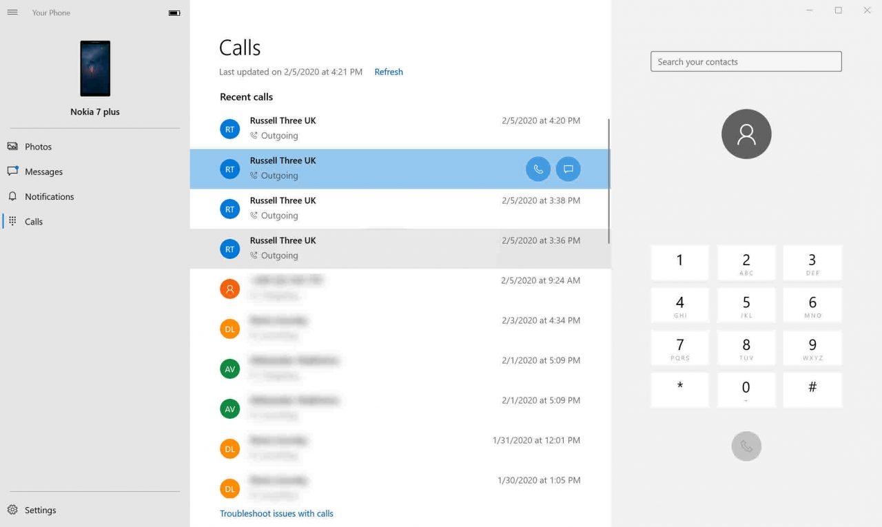 如何設定 Windows 10 您的電話和撥打電話（圖片來源：Russell Smith）