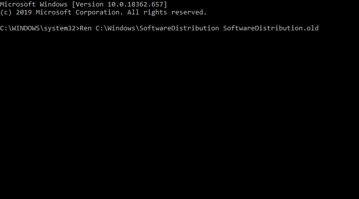 Rinomina comando 0x800f0986 windows errore di aggiornamento