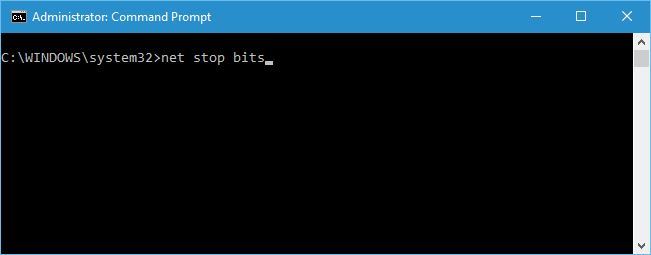 cmd netto stopbits windows 10 update loopt vast