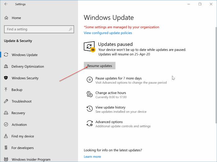 change Windows 10 update settings pic2