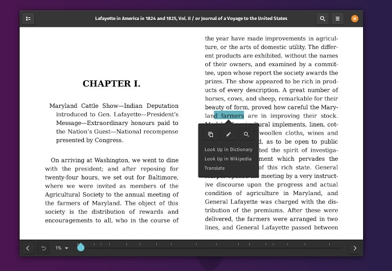 Foliate ebook viewer app for Linux