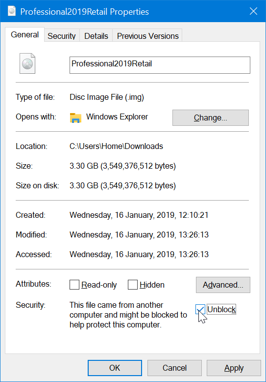 Valitettavasti tiedoston siirtämisessä tapahtui ongelma asennettaessa ISO- tai IMG-tiedostoa Windows 10 pic5