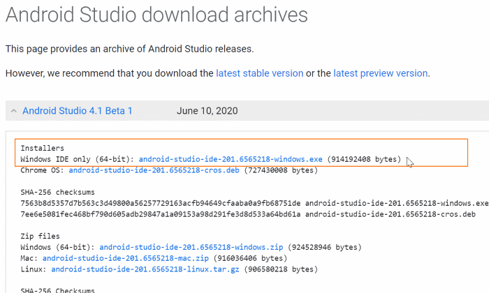 download android studio ide for mac