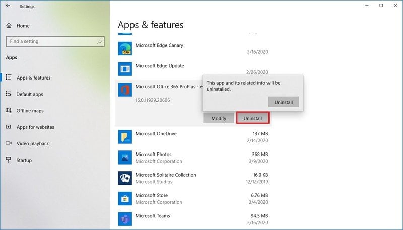 Windows 10 desinstalar o aplicativo antes da atualização