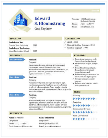 Civil engineer's resume template for MS Word