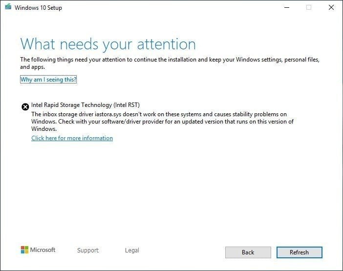 Windows 10 Configure o que precisa de sua mensagem de atenção