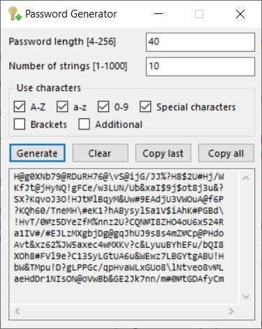 Crypto Notepad password generator