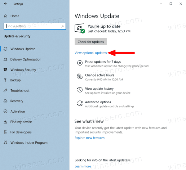Windows 10 Optional Updates 1