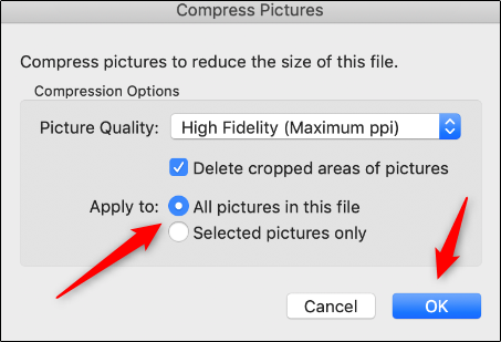 Apply compression to images in Mac