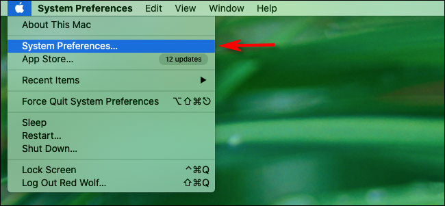 Click the Apple icon, and then select "System Preferences."