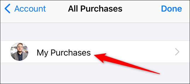 Tap the "My Purchases" option