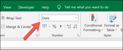 Ensure cells with dates in Excel are set to an appropriate "Date" number value using the Home > Number drop-down menu.