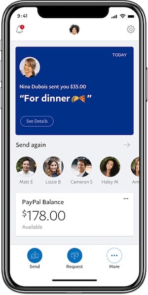 The consumer’s perspective of P2P payments using the PayPal app.