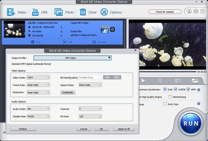 WinX HD Video Converter Deluxe：用於的HEVC轉換器 Windows