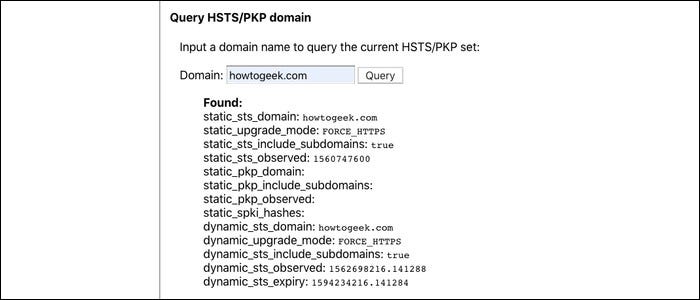 HSTS is enabled if you site displays this output