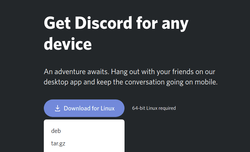 Download Discord voor Linux