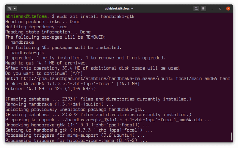 Install Handbrake Ubuntu