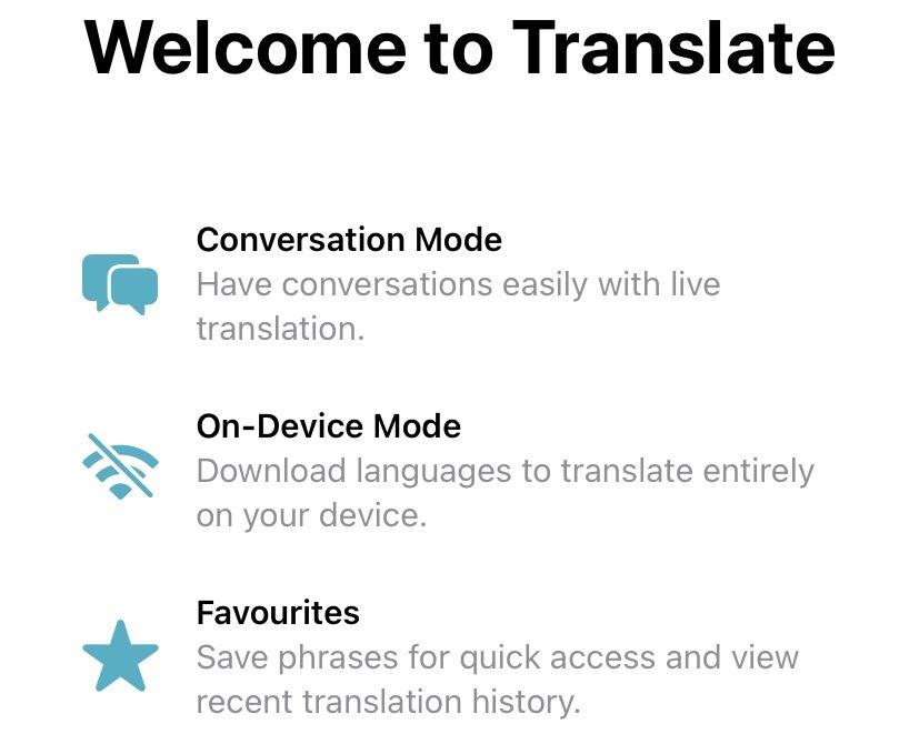 Translate App Features