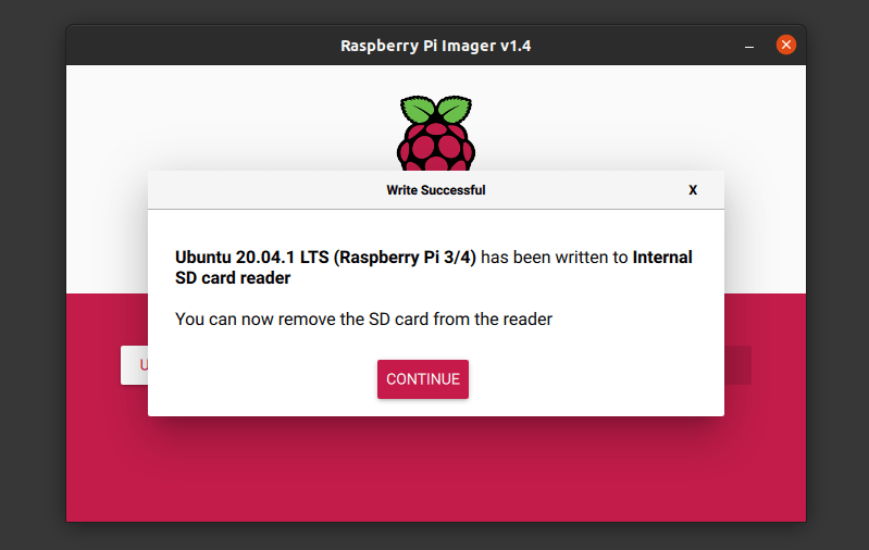 Ubuntu Server Installed Raspberry Pi