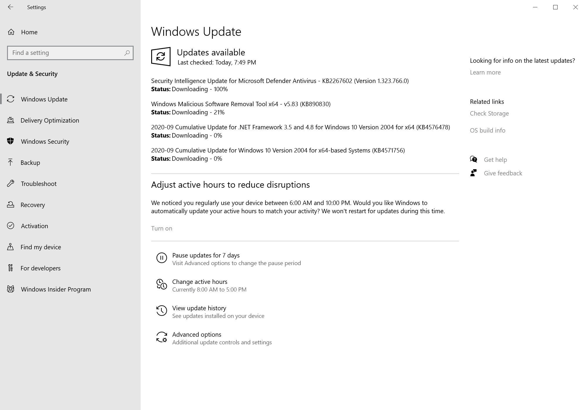 windows atualizações de segurança setembro de 2020