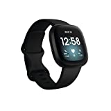 Afbeelding van Fitbit Versa 3 Health & Fitness-smartwatch met GPS, Alexa ingebouwd, 24/7 hartslag, Alexa ingebouwd, 6+ dagen batterij, zwart / zwart, één maat (inclusief S & L-banden)