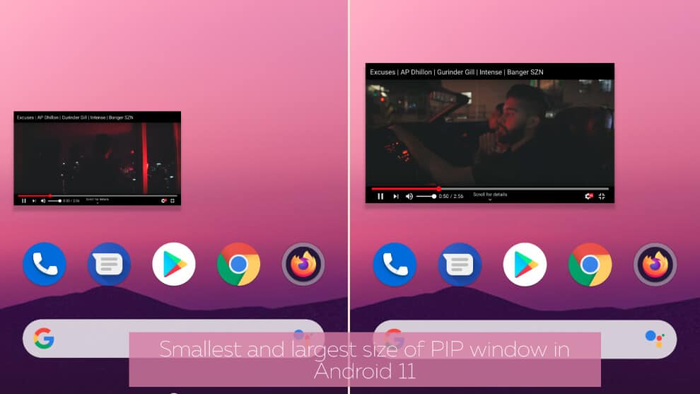 PIP Window size in Android 11