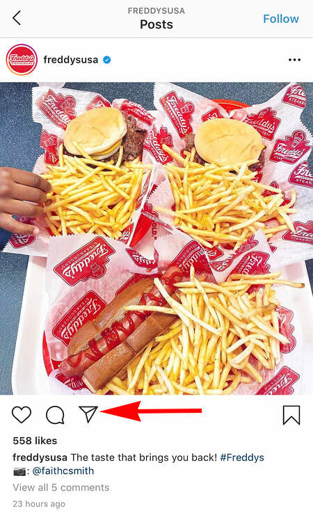 freddy's usa instagram-post van frietjes om toe te voegen aan instagramverhaal