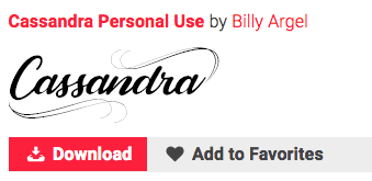 cursive font of someone's name