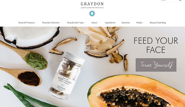 graydon skincare Voorbeeld van inspirerende Shopify e-commerce winkels
