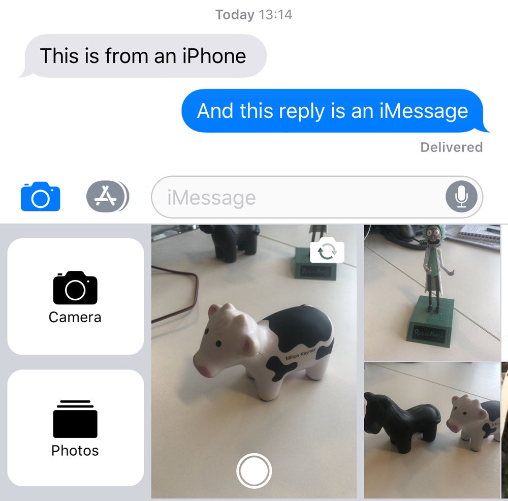 Een sms verzenden op de iPhone: camera