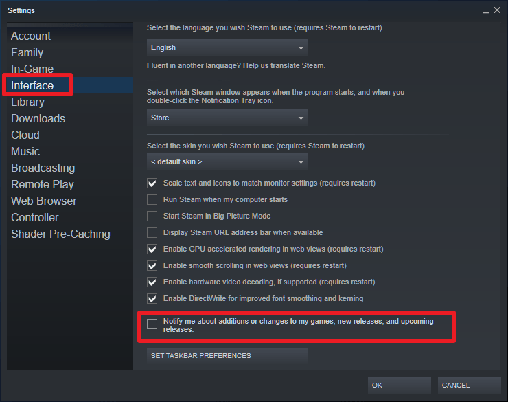 steam disable notifications