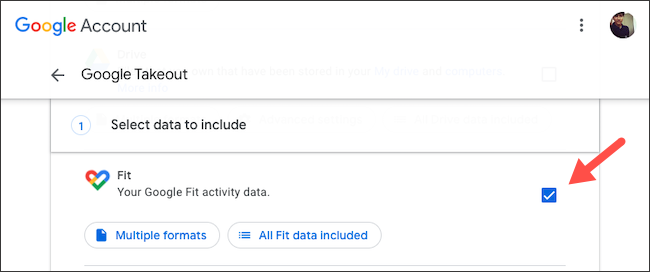 Back up Google Fit data with Takeout