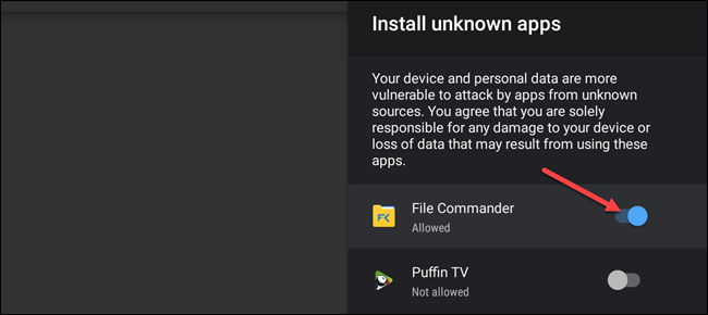 enable unknown sources file commander