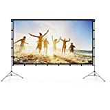Image of Vamvo Outdoor Indoor Projector Screen with Stand Foldable Portable Movie Screen 120 Inch (16:9) Full-Set Bag for Home Theater Camping and Recreational Events