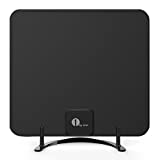 Image of 1byone Freeview TV Aerial with Stand - HDTV Antenna with Excellent Performance for Digital Freeview and Analog TV Signals, Indoor Digital TV Aerial(Black)