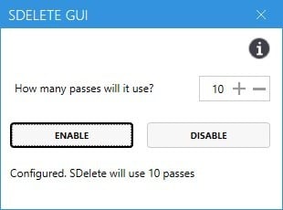 SDelete GUI installed