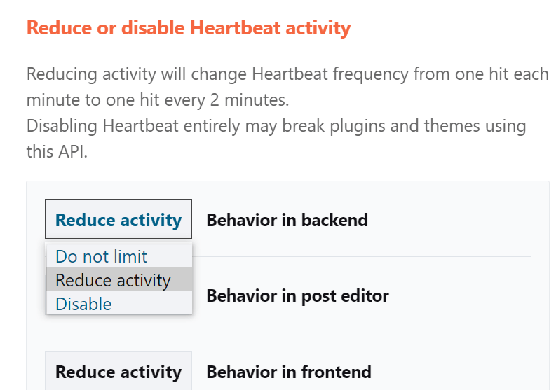 heartbeat option