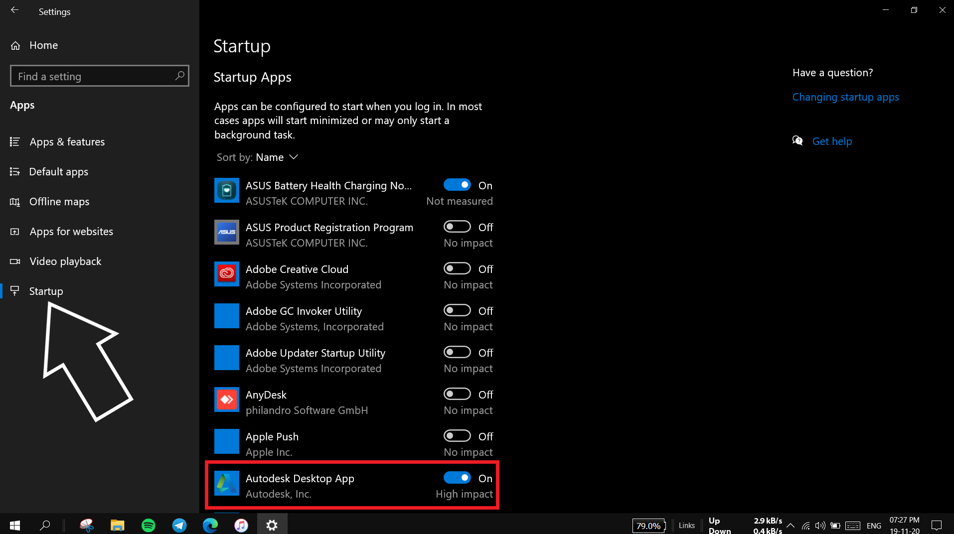 Disable Auto-Start Apps Windows 10