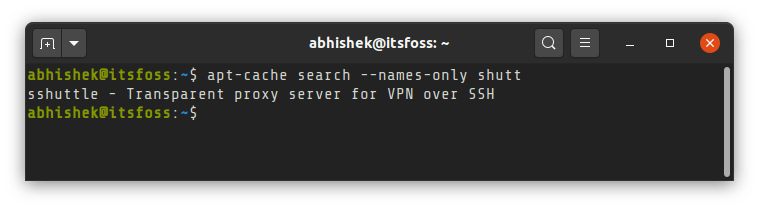 Apt Cache Search Names Only