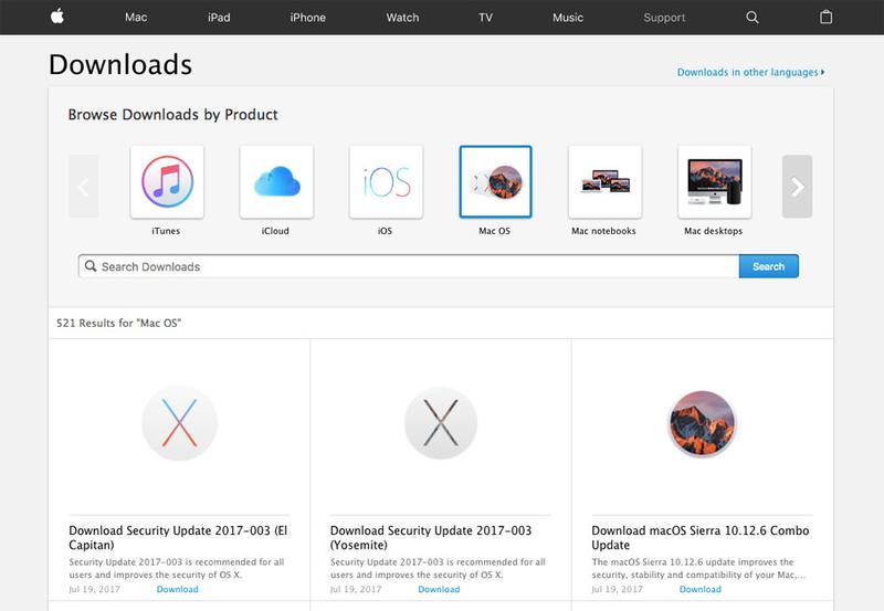 Een Mac repareren die een macOS-update niet afmaakt: Downloads