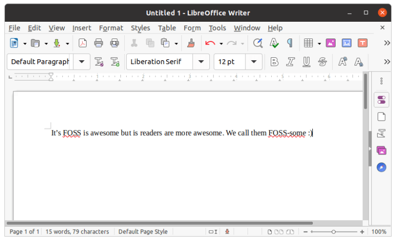 Libre Office 7 in Ubuntu 20.10