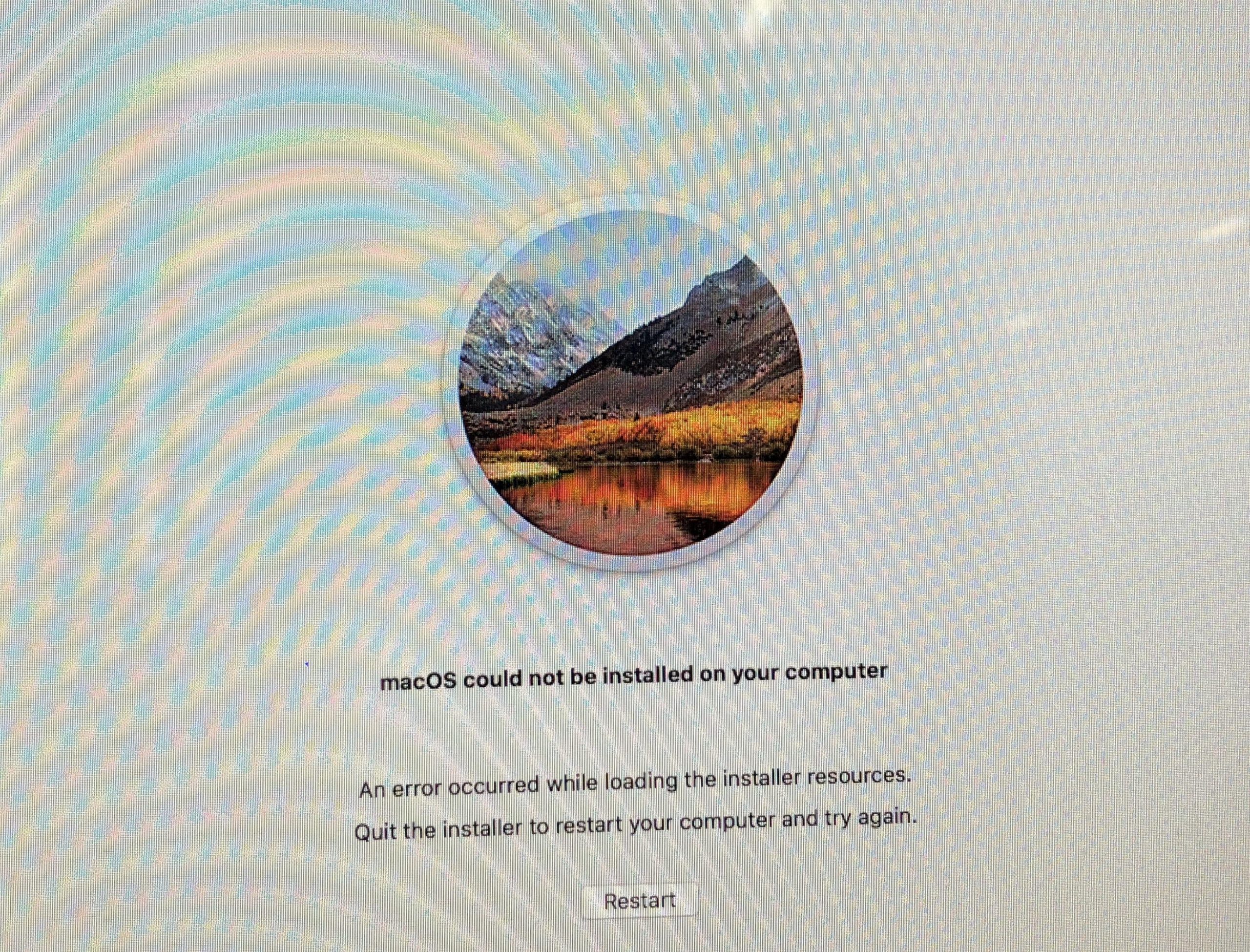 macos couldnt be installed