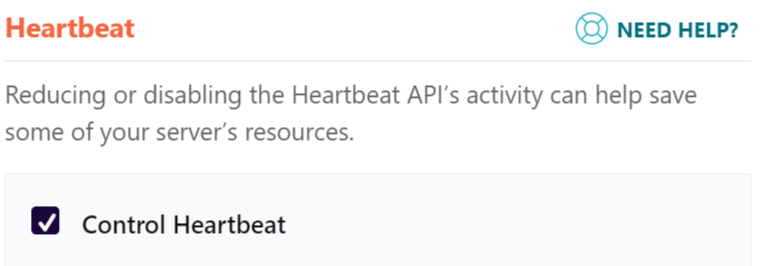 image of heartbeat option in WP Rocket plugin