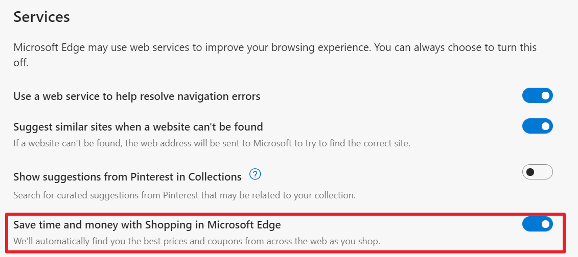 ostoksilla Microsoft Edge