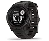 Image of Garmin Instinct Rugged Outdoor Smartwatch, Built-in Sports Apps and Health Monitoring, Graphite