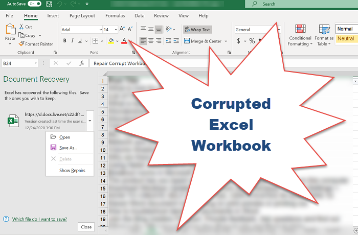 Hoe een beschadigde werkmap te repareren (Excel)