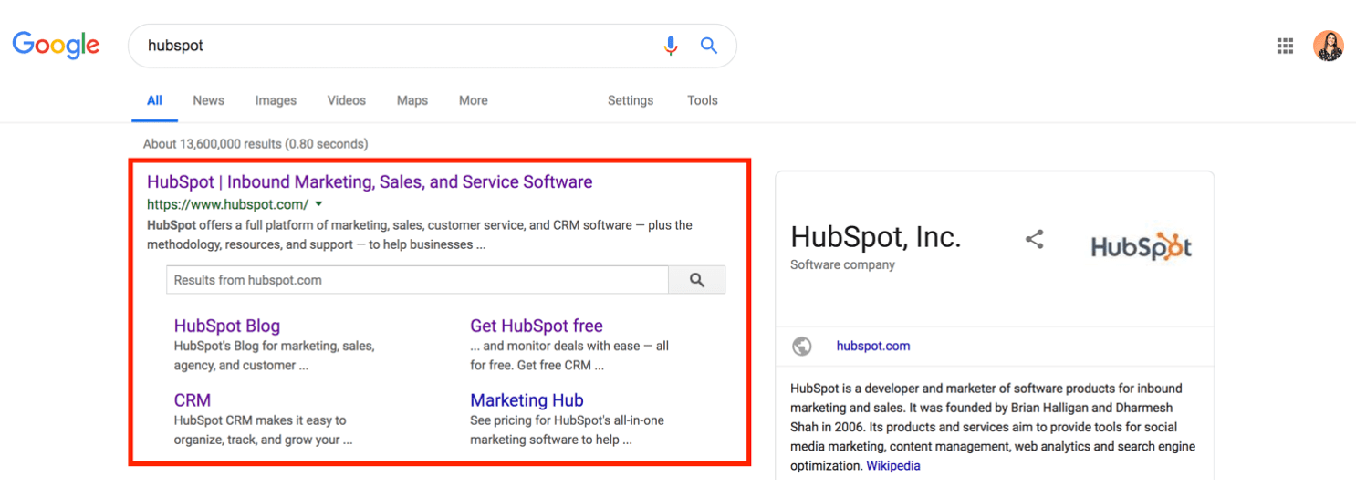searchbox for hubspot on search engine