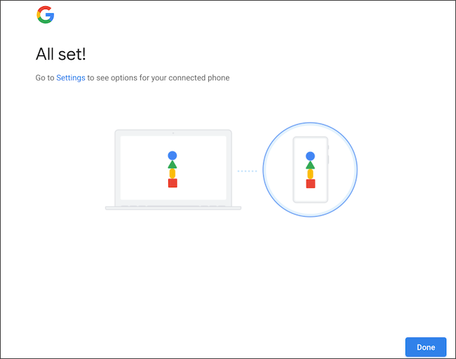 Confirm Android phone and Chromebook sync