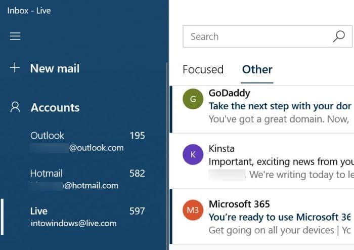 herschik e-mailaccounts in Windows 10 Mail-app pic01